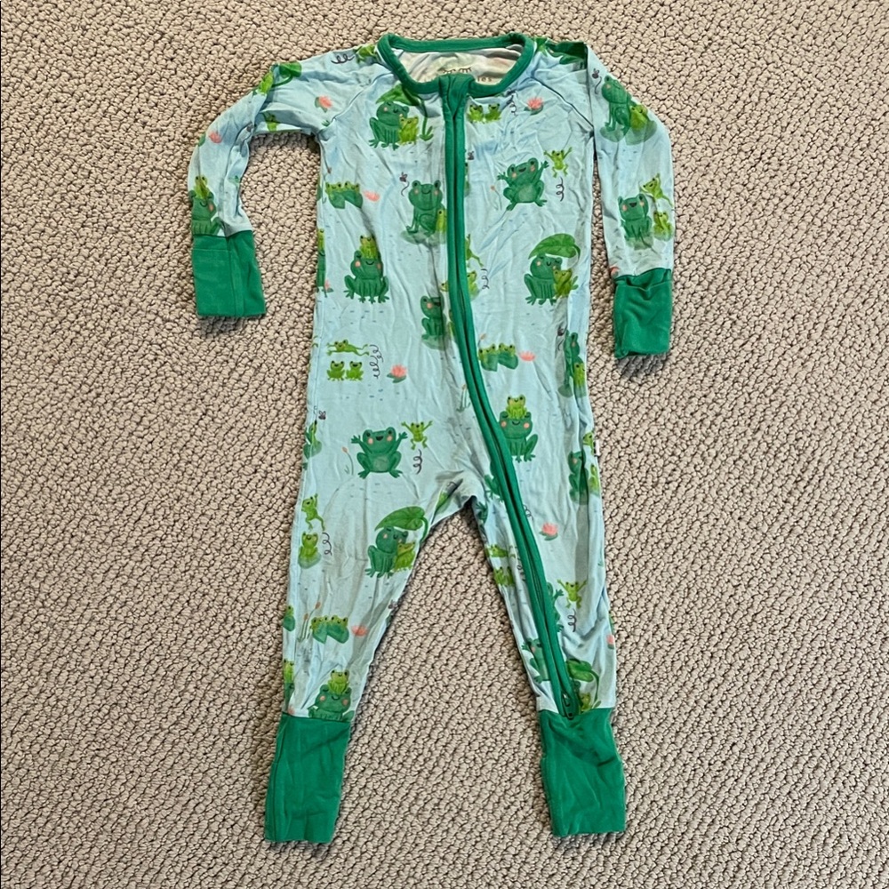 Little Sleepies Green Frog Kids Footie